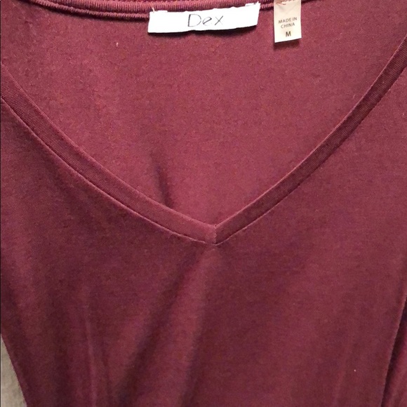 Burgundy Cold Shoulder Long Sleeve Shirt - Picture 5 of 5